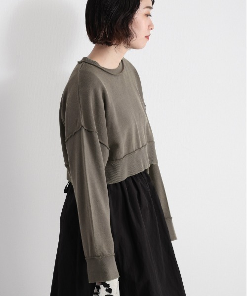 cepo(セポ)の「タンタケ ショート丈ミニウラケスウェット(Tシャツ/カットソー・レディース・ベージュ/チャコール/ピンク・M)」の15枚目の写真