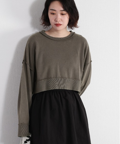 cepo(セポ)の「タンタケ ショート丈ミニウラケスウェット(Tシャツ/カットソー・レディース・ベージュ/チャコール/ピンク・M)」の7枚目の写真
