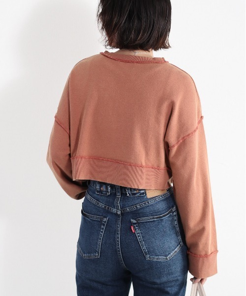 cepo(セポ)の「タンタケ ショート丈ミニウラケスウェット(Tシャツ/カットソー・レディース・ベージュ/チャコール/ピンク・M)」の6枚目の写真