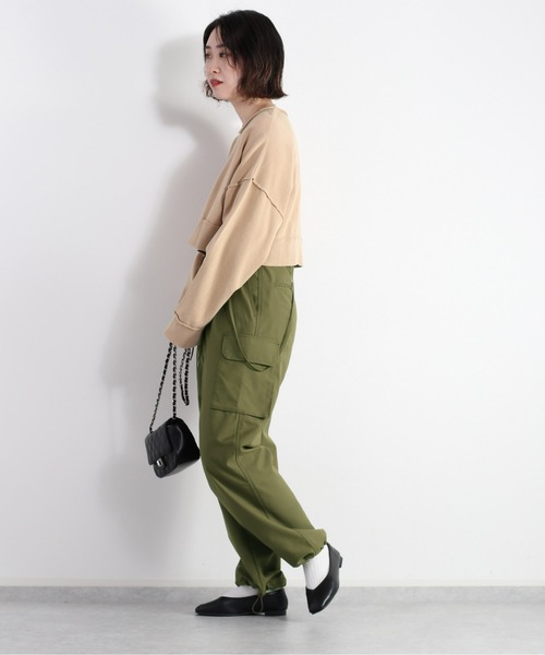 cepo(セポ)の「タンタケ ショート丈ミニウラケスウェット(Tシャツ/カットソー・レディース・ベージュ/チャコール/ピンク・M)」の9枚目の写真