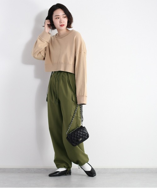 cepo(セポ)の「タンタケ ショート丈ミニウラケスウェット(Tシャツ/カットソー・レディース・ベージュ/チャコール/ピンク・M)」の5枚目の写真