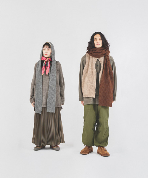 BALLAST ARK（バラストアーク）の「BALLAST ARK / バラストアーク：WOOL HOODIE MUFFLER：BA06-M001[AST]（マフラー・メンズ・ブラウン/グレー・FREE）」の4枚目の写真