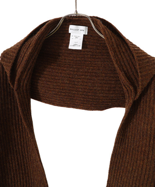 BALLAST ARK（バラストアーク）の「BALLAST ARK / バラストアーク：WOOL HOODIE MUFFLER：BA06-M001[AST]（マフラー・メンズ・ブラウン/グレー・FREE）」の8枚目の写真