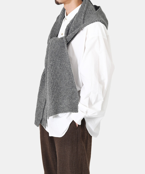 BALLAST ARK（バラストアーク）の「BALLAST ARK / バラストアーク：WOOL HOODIE MUFFLER：BA06-M001[AST]（マフラー・メンズ・ブラウン/グレー・FREE）」の19枚目の写真