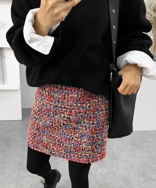 AMELY(エミリー)の「ツイードミニスカート(スカート・レディース・レッド/ブラック・M/L)」の11枚目の写真