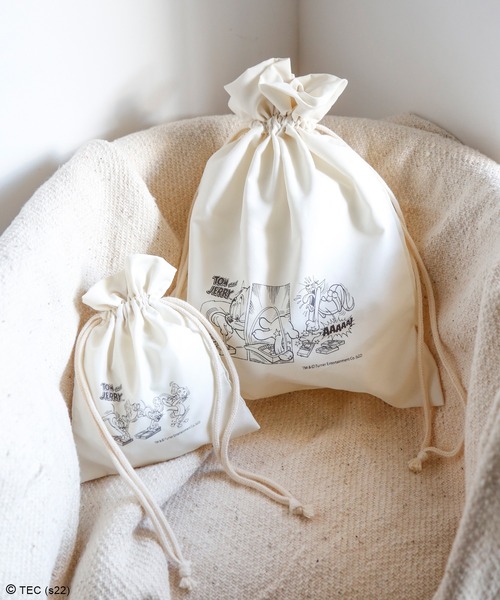 Tom＆Jerry（トムアンドジェリー）の「【公式】TOMandJERRY ラッピング巾着ポーチ Mサイズ　ZOZOTOWN限定（ラッピングキット・レディース・ベージュ・M）」の2枚目の写真