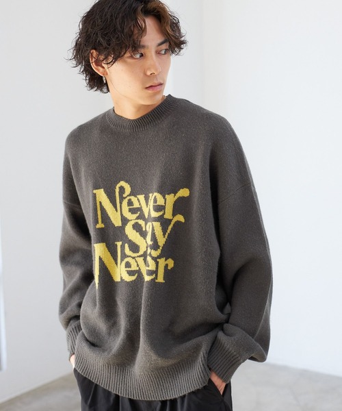 PBLIM（ページボーイリム）の「PAGEBOYLIM/メッセージJQニット（ニット/セーター・レディース・クリーム/グリーン/パープル/グレー・FREE）」の14枚目の写真