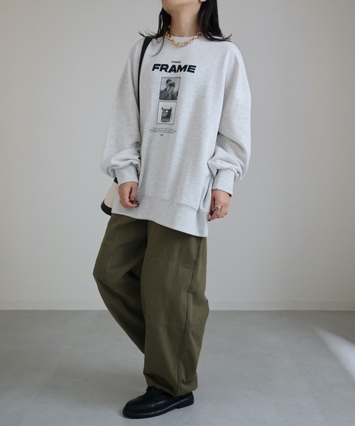 ap retro(アプレトロ)の「モノクロフォトロゴBIG裏毛プルオーバー(スウェット・レディース・ブラック/ホワイト/杢グレー・FREE)」の7枚目の写真