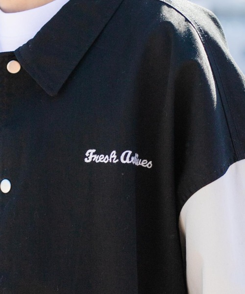 WEGO（ウィゴー）の「WEGO/ヴィンテージ刺繍スタジャン（スタジャン・メンズ・ブラック/ダークグリーン/ネイビー・MEDIUM/LARGE）」の8枚目の写真