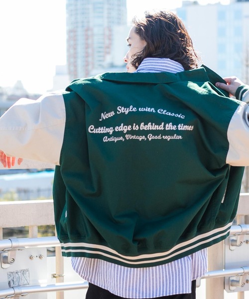 WEGO（ウィゴー）の「WEGO/ヴィンテージ刺繍スタジャン（スタジャン・メンズ・ブラック/ダークグリーン/ネイビー・MEDIUM/LARGE）」の17枚目の写真