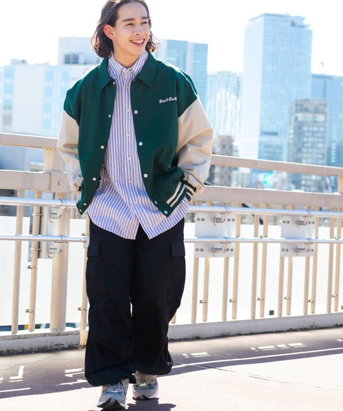 WEGO（ウィゴー）の「WEGO/ヴィンテージ刺繍スタジャン（スタジャン・メンズ・ブラック/ダークグリーン/ネイビー・MEDIUM/LARGE）」の18枚目の写真