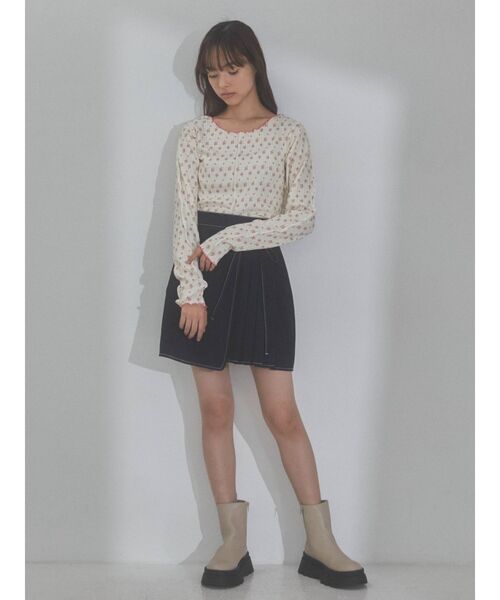 merry jenny（メリージェニー）の「petit flower tops（Tシャツ/カットソー・レディース・アイボリー/ブルー/ピンク・FREE）」の7枚目の写真