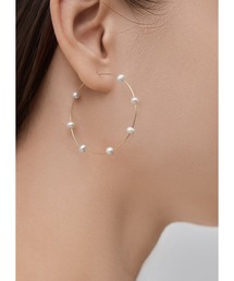 点在プチ淡水パールフープピアス