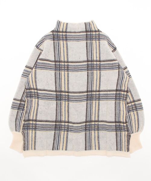 【セール】ジャガードチェックボトルネックニット（ニット/セーター）｜REAL CUBE（リアルキューブ）