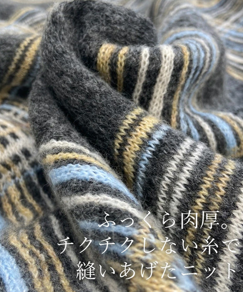 【セール】ジャガードチェックボトルネックニット（ニット/セーター）｜REAL CUBE（リアルキューブ）