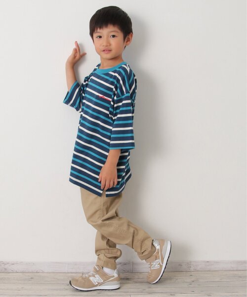 ikka(イッカ)の「6分袖ボーダーゆるTシャツ(120~160cm)(Tシャツ/カットソー・キッズ・チャコールグレー/スカイブルー・120/130/140/150/160)」の15枚目の写真