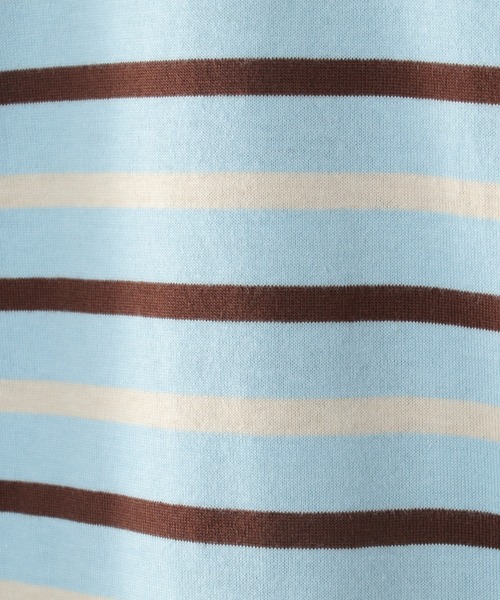 ikka(イッカ)の「6分袖ボーダーゆるTシャツ(120~160cm)(Tシャツ/カットソー・キッズ・チャコールグレー/スカイブルー・120/130/140/150/160)」の4枚目の写真