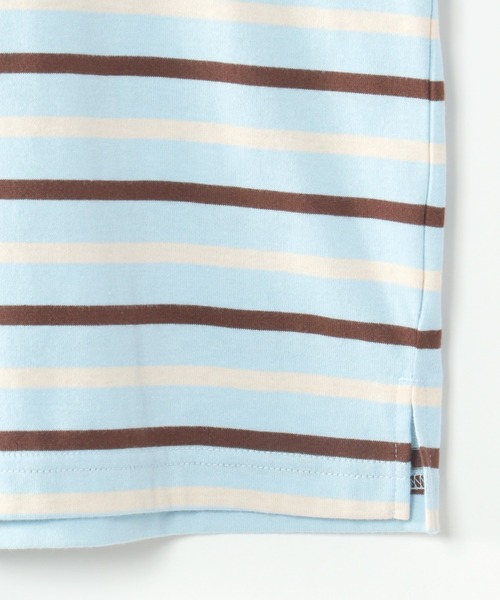 ikka(イッカ)の「6分袖ボーダーゆるTシャツ(120~160cm)(Tシャツ/カットソー・キッズ・チャコールグレー/スカイブルー・120/130/140/150/160)」の7枚目の写真