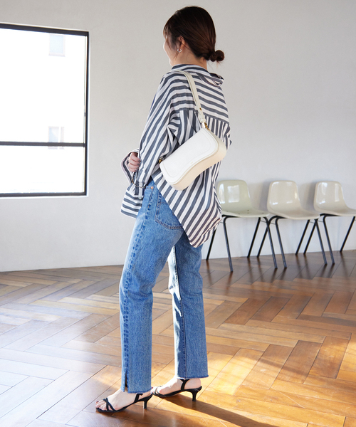 コットンブロードワイドスリーブシャツ