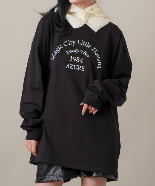 SPINNS（スピンズ）の「ハートバックプリント ロングスリーブTシャツ（Tシャツ/カットソー・レディース・オフホワイト/ブラック/オートミール/ピンク・ONESIZE）」の2枚目の写真