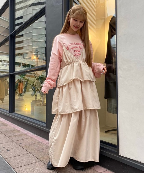 SPINNS（スピンズ）の「ハートバックプリント ロングスリーブTシャツ（Tシャツ/カットソー・レディース・オフホワイト/ブラック/オートミール/ピンク・ONESIZE）」の18枚目の写真