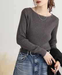 atONE（アットワン）の「atONE リブニットボートネックセーター（ニット/セーター）」