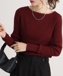 atONE（アットワン）の「atONE リブニットボートネックセーター（ニット/セーター）」