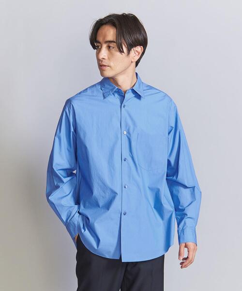 BEAUTY&YOUTH UNITED ARROWS(ビューティーアンドユースユナイテッドアローズ)の「コットン タイプライター ワイド ヘム レギュラーフィット シャツ(シャツ/ブラウス・メンズ・ダークグリーン/オフホワイト/コバルトブルー・S/M/L/XL)」の3枚目の写真