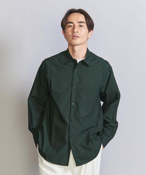 BEAUTY&YOUTH UNITED ARROWS(ビューティーアンドユースユナイテッドアローズ)の「コットン タイプライター ワイド ヘム レギュラーフィット シャツ(シャツ/ブラウス・メンズ・ダークグリーン/オフホワイト/コバルトブルー・S/M/L/XL)」の7枚目の写真