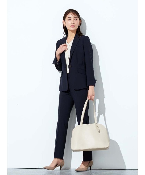 Perfect Suit FActory（パーフェクトスーツファクトリー）の「ミニチェックスーツ　テーパードパンツ　グレー/ネイビー（スーツパンツ・レディース・グレー/ネイビー・11号/13号）」の6枚目の写真