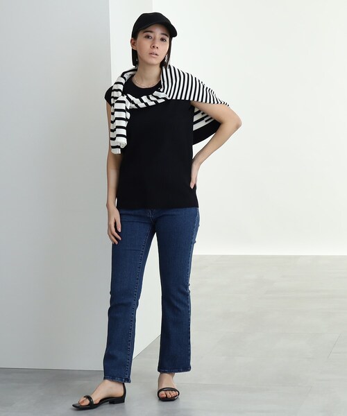 INDIVI（インディヴィ）の「◆【新デザイン/リネン調】刺繍キャップ（キャップ・レディース・ライトグレー/ブラック・00）」の9枚目の写真