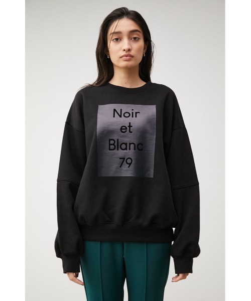 AZUL by moussy（アズールバイマウジー）の「FLOCKY PRINT PULLOVER/フロッキープリントプルオーバー（スウェット・レディース・アイボリー/ブラック/ダークブルー・FREE）」の13枚目の写真