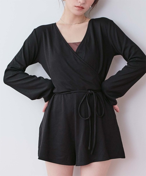 SEA DRESS(シードレス)の「細リブカシュクールオールインワン/ラッシュガード(ラッシュガード・レディース・ブラック/ブラウン/カーキ/アイボリー・S/M/L/LL)」の12枚目の写真