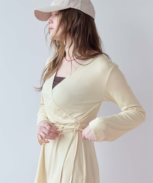 SEA DRESS(シードレス)の「細リブカシュクールオールインワン/ラッシュガード(ラッシュガード・レディース・ブラック/ブラウン/カーキ/アイボリー・S/M/L/LL)」の7枚目の写真