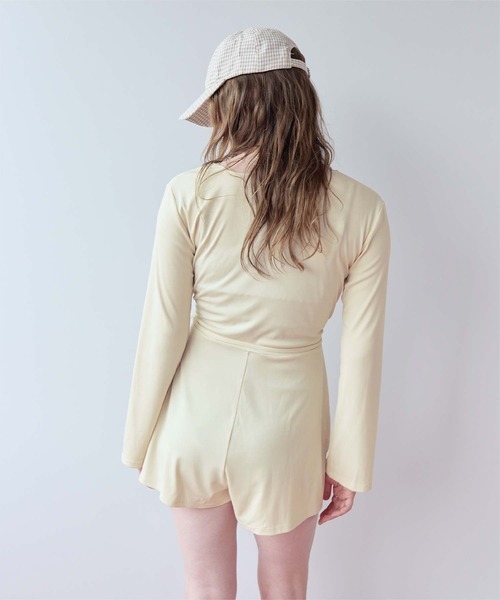 SEA DRESS(シードレス)の「細リブカシュクールオールインワン/ラッシュガード(ラッシュガード・レディース・ブラック/ブラウン/カーキ/アイボリー・S/M/L/LL)」の8枚目の写真