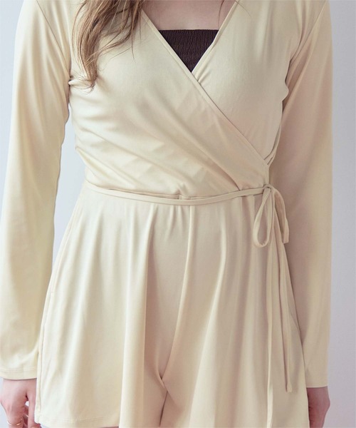SEA DRESS(シードレス)の「細リブカシュクールオールインワン/ラッシュガード(ラッシュガード・レディース・ブラック/ブラウン/カーキ/アイボリー・S/M/L/LL)」の9枚目の写真