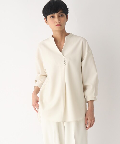 OPAQUE.CLIP(オペークドットクリップ)の「◆ツイルスキッパーブラウス(シャツ/ブラウス・レディース・ライトベージュ/ブラック/ホワイト系・42/36/40/38)」の15枚目の写真