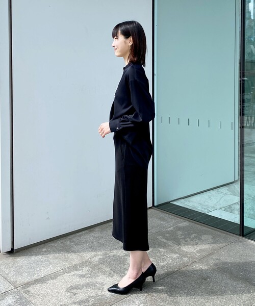 OPAQUE.CLIP(オペークドットクリップ)の「◆ツイルスキッパーブラウス(シャツ/ブラウス・レディース・ライトベージュ/ブラック/ホワイト系・42/36/40/38)」の9枚目の写真