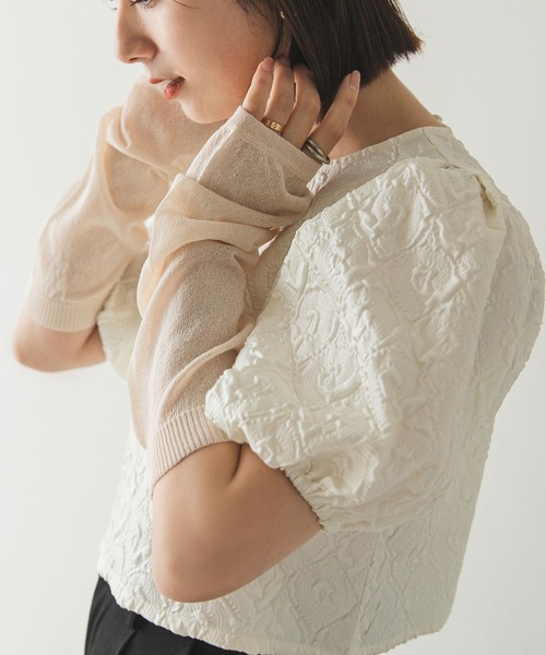 rectangle(レクタングル)の「シアーアームカバー(アームカバー・レディース・ブルー/アイボリー/ブラック・FREE)」の1枚目の写真