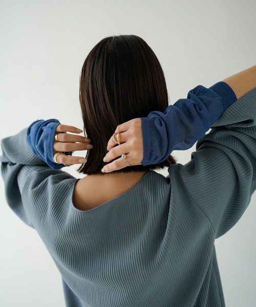 rectangle(レクタングル)の「シアーアームカバー(アームカバー・レディース・ブルー/アイボリー/ブラック・FREE)」の10枚目の写真