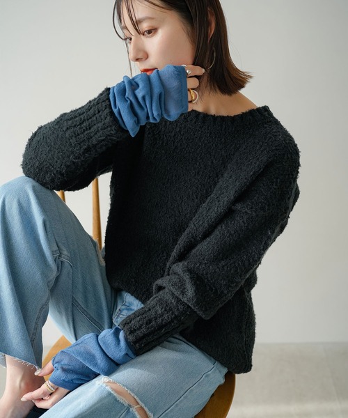 rectangle(レクタングル)の「シアーアームカバー(アームカバー・レディース・ブルー/アイボリー/ブラック・FREE)」の7枚目の写真