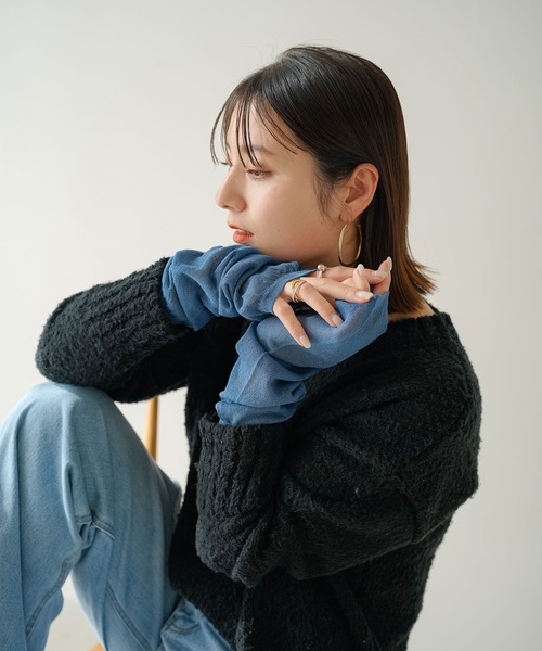 rectangle(レクタングル)の「シアーアームカバー(アームカバー・レディース・ブルー/アイボリー/ブラック・FREE)」の16枚目の写真