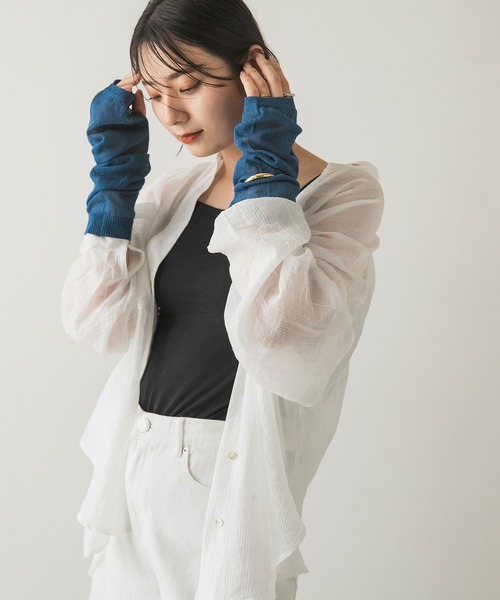 rectangle(レクタングル)の「シアーアームカバー(アームカバー・レディース・ブルー/アイボリー/ブラック・FREE)」の22枚目の写真