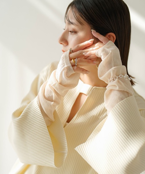 rectangle(レクタングル)の「シアーアームカバー(アームカバー・レディース・ブルー/アイボリー/ブラック・FREE)」の20枚目の写真