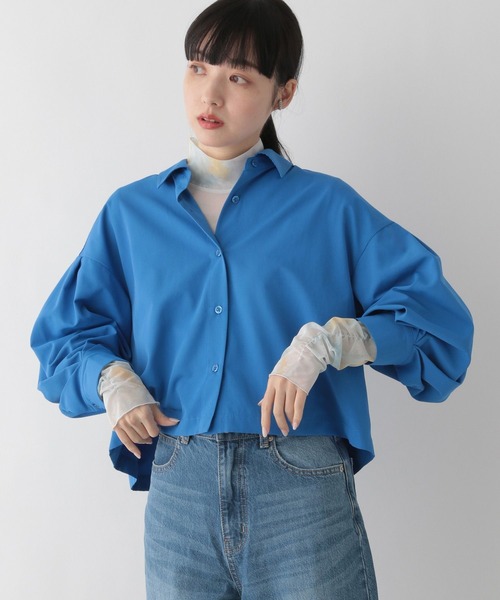 LOWRYS FARM(ローリーズファーム)の「ボリュームスリーブクロップドシャツ 188211(シャツ/ブラウス・レディース・ブラック/ブルー/ホワイト・FREE)」の13枚目の写真