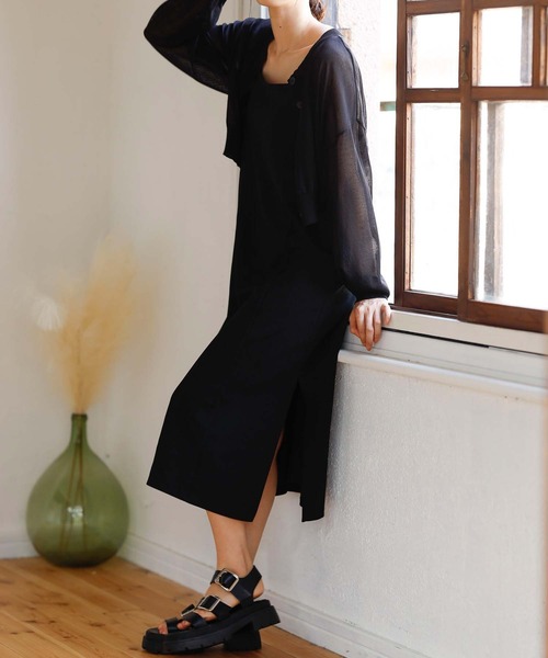 ANAP（アナップ）の「ジョーゼットキャミワンピース（ワンピース・レディース・ブラック/グレイッシュベージュ・FREE）」の8枚目の写真