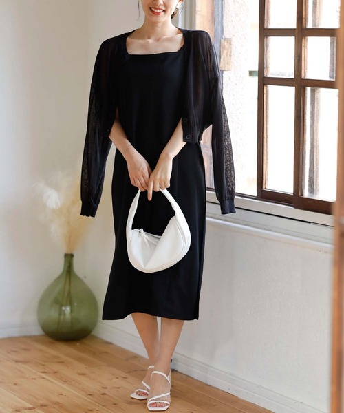 ANAP（アナップ）の「ジョーゼットキャミワンピース（ワンピース・レディース・ブラック/グレイッシュベージュ・FREE）」の11枚目の写真