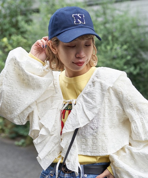 CIAOPANIC（チャオパニック）の「イニシャルワッペンキャップ（キャップ・レディース・レッド/グリーン/ベージュ/ネイビー・FREE）」の3枚目の写真