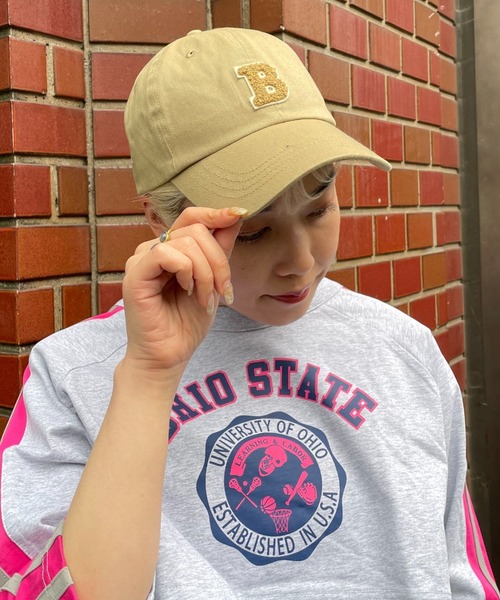 CIAOPANIC（チャオパニック）の「イニシャルワッペンキャップ（キャップ・レディース・レッド/グリーン/ベージュ/ネイビー・FREE）」の6枚目の写真