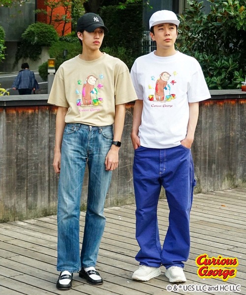 OUTDOOR PRODUCTS APPAREL(アウトドアプロダクツアパレル)の「【OUTDOOR PRODUCTS/アウトドアプロダクツ】【 おさるのジョージ 】ニョッキ ハンドリー コラボ Tシャツ ドロップショルダー オーバーサイズ(Tシャツ/カットソー・メンズ・ホワイト系その他/ピンク系その他/オフホワイト/ホワイト/ダークグリーン/ベージュ・X-LARGE/LARGE/MEDIUM/SMALL)」の21枚目の写真